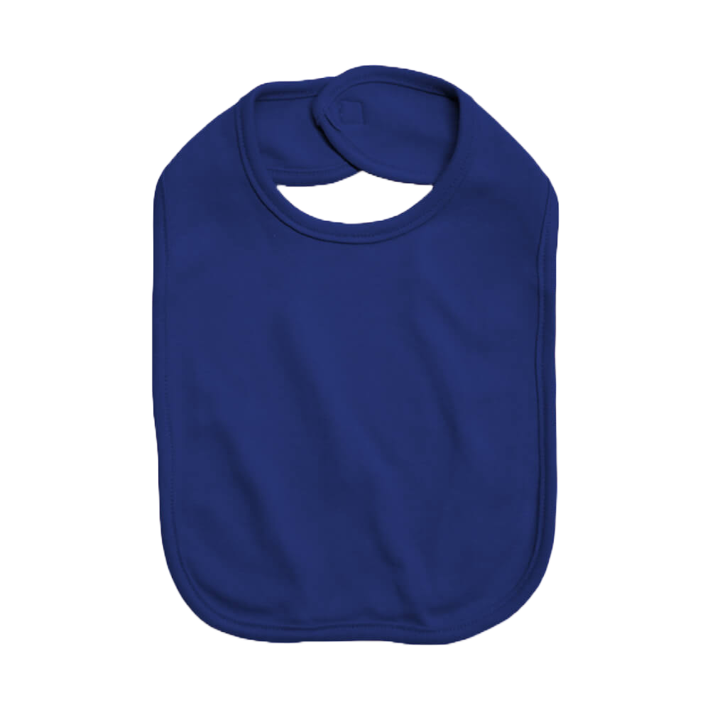 Embroidery Baby Bib with Velcro Closure,  100% Cotton, 2 Ply, (Navy)