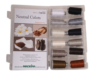 Neutral Colors:  1,100-yards Mini Snap Cones, Polyneon #40, Machine Embroidery Thread Collection,  12 units/pack by MADEIRA