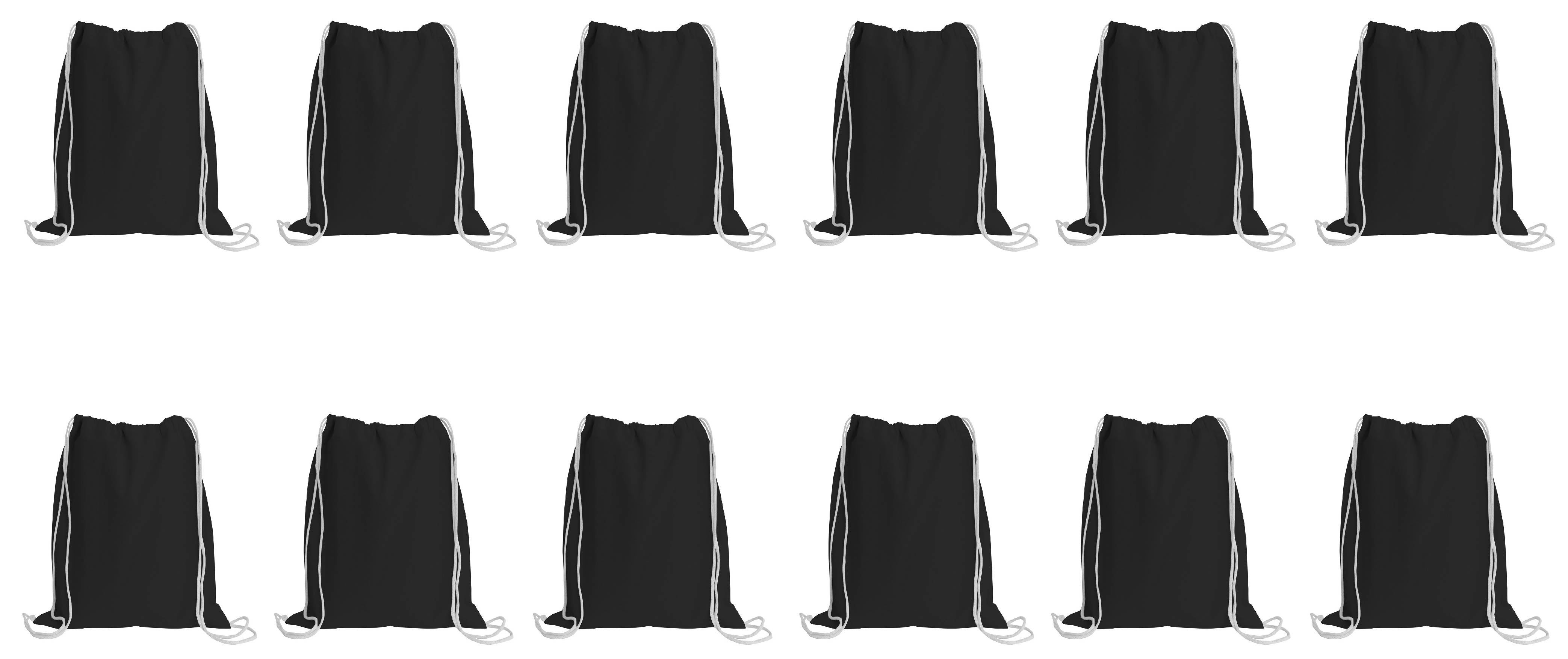 Sport Drawstring Bag, 100% Cotton, Black Color