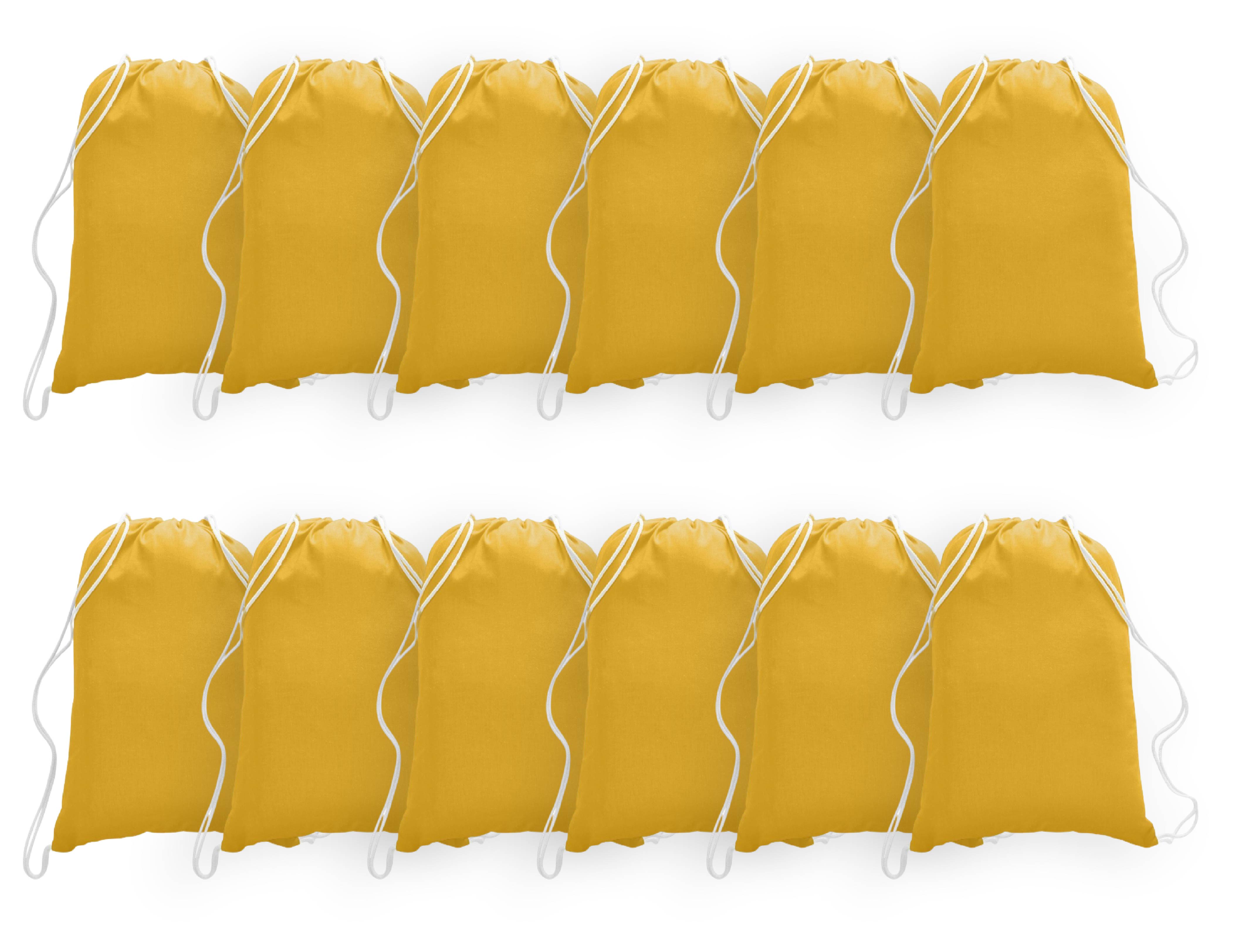 Sport Drawstring Bag, 100% Cotton, Gold Color