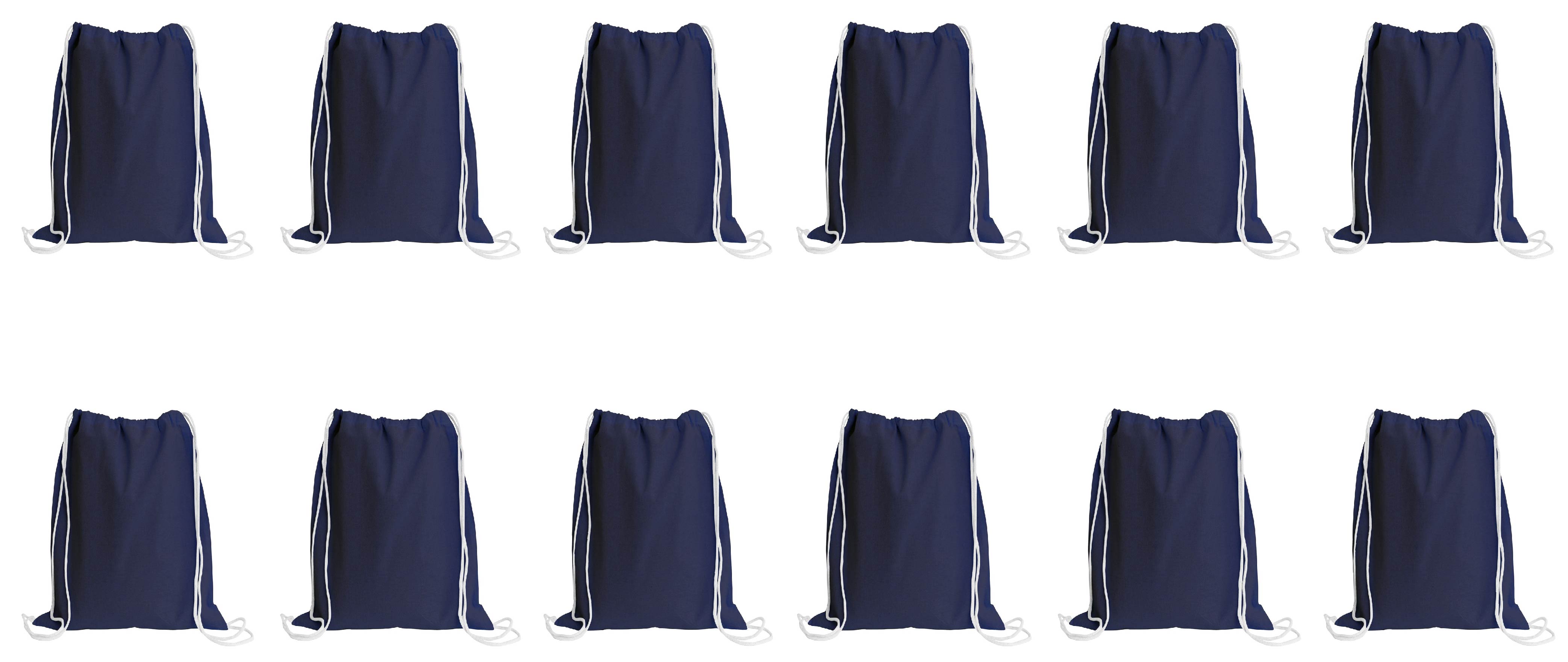 Sport Drawstring Bag, 100% Cotton, Navy Color