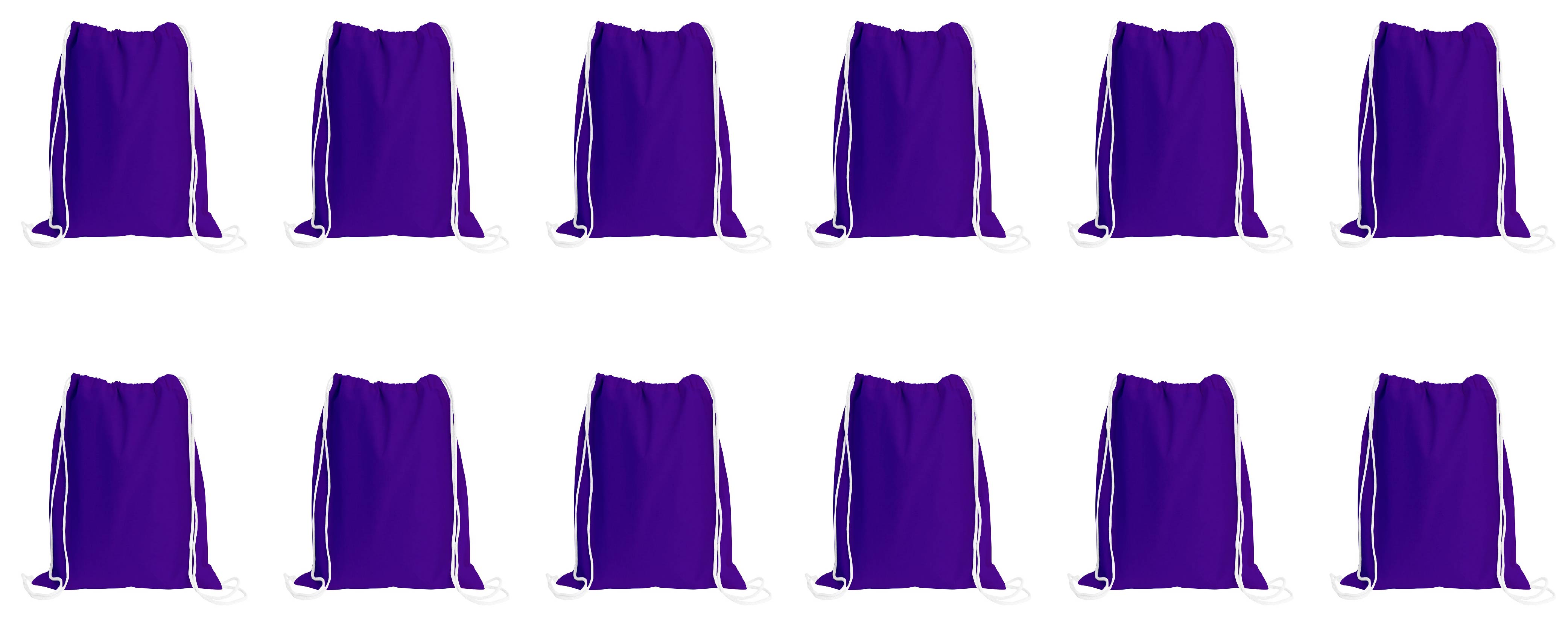 Sport Drawstring Bag, 100% Cotton, Purple Color