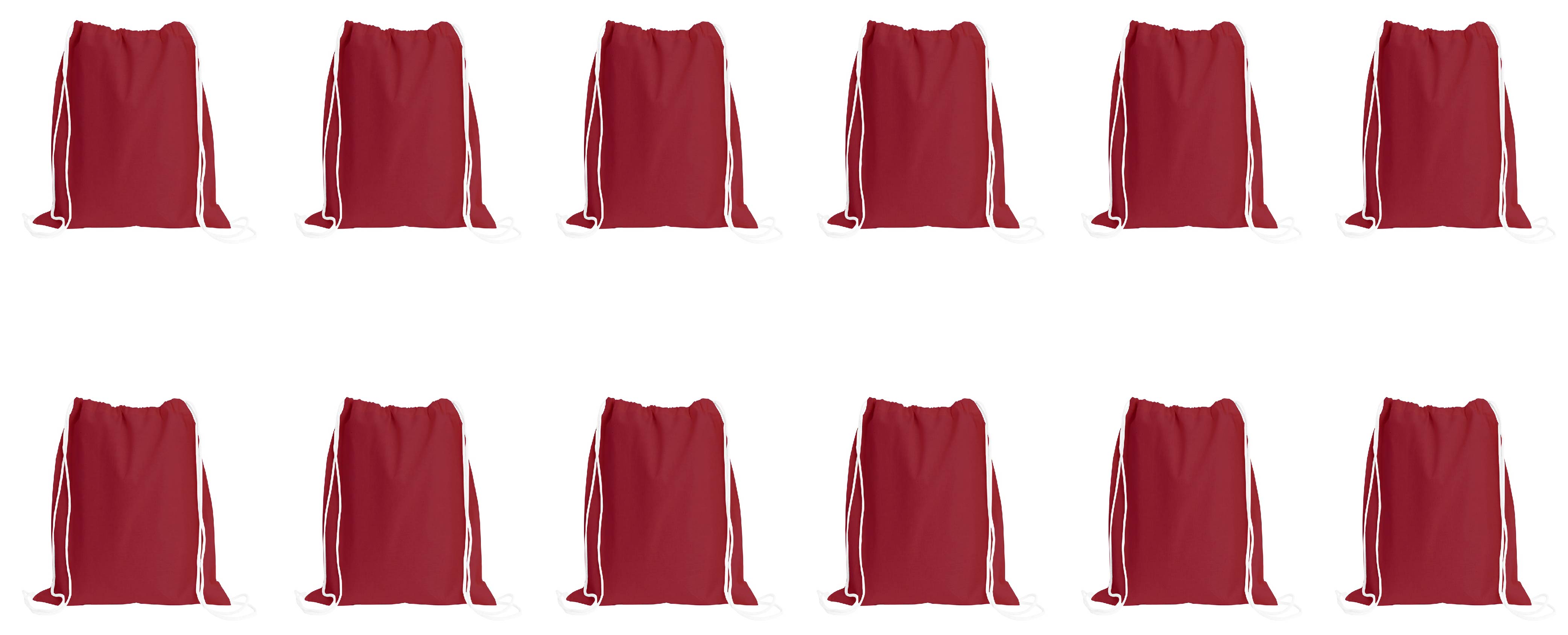 Sport Drawstring Bag, 100% Cotton, Red Color