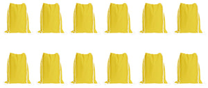 Sport Drawstring Bag, 100% Cotton, Yellow Color