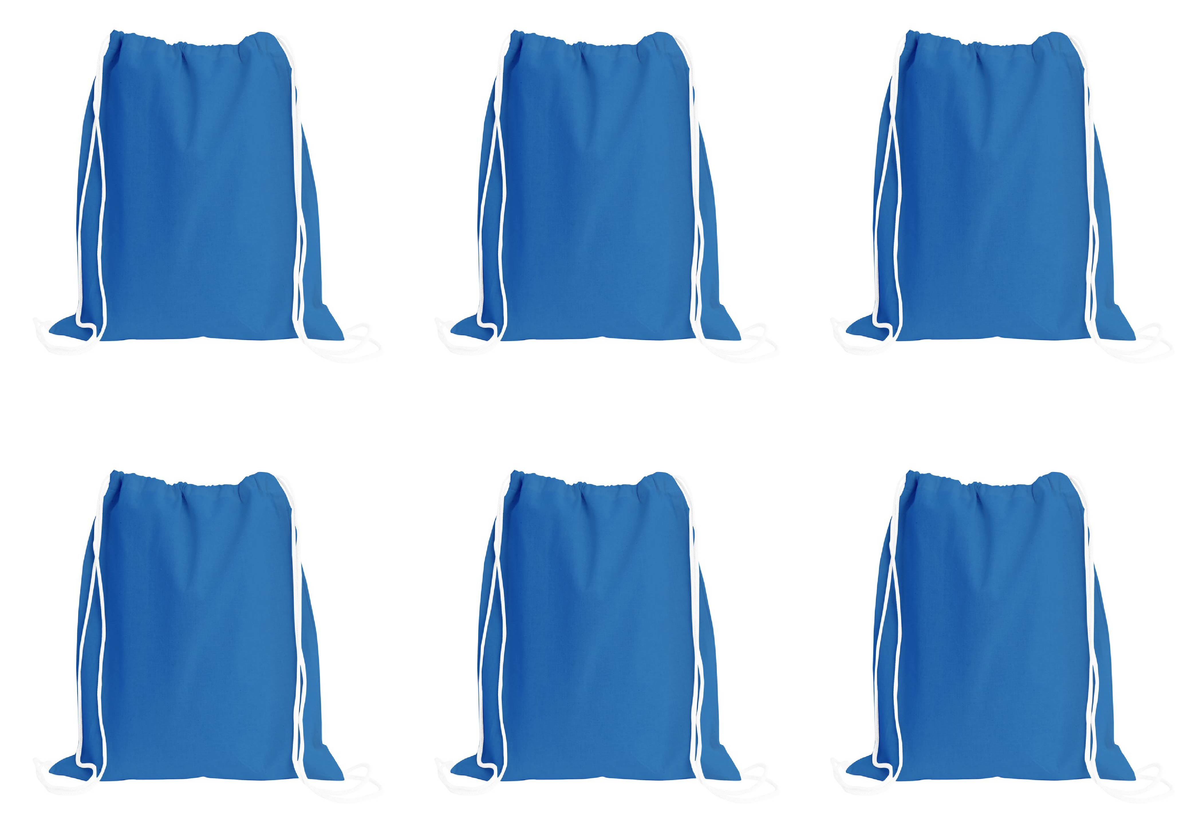 Sport Drawstring Bag, 100% Cotton, Blue Sea Color
