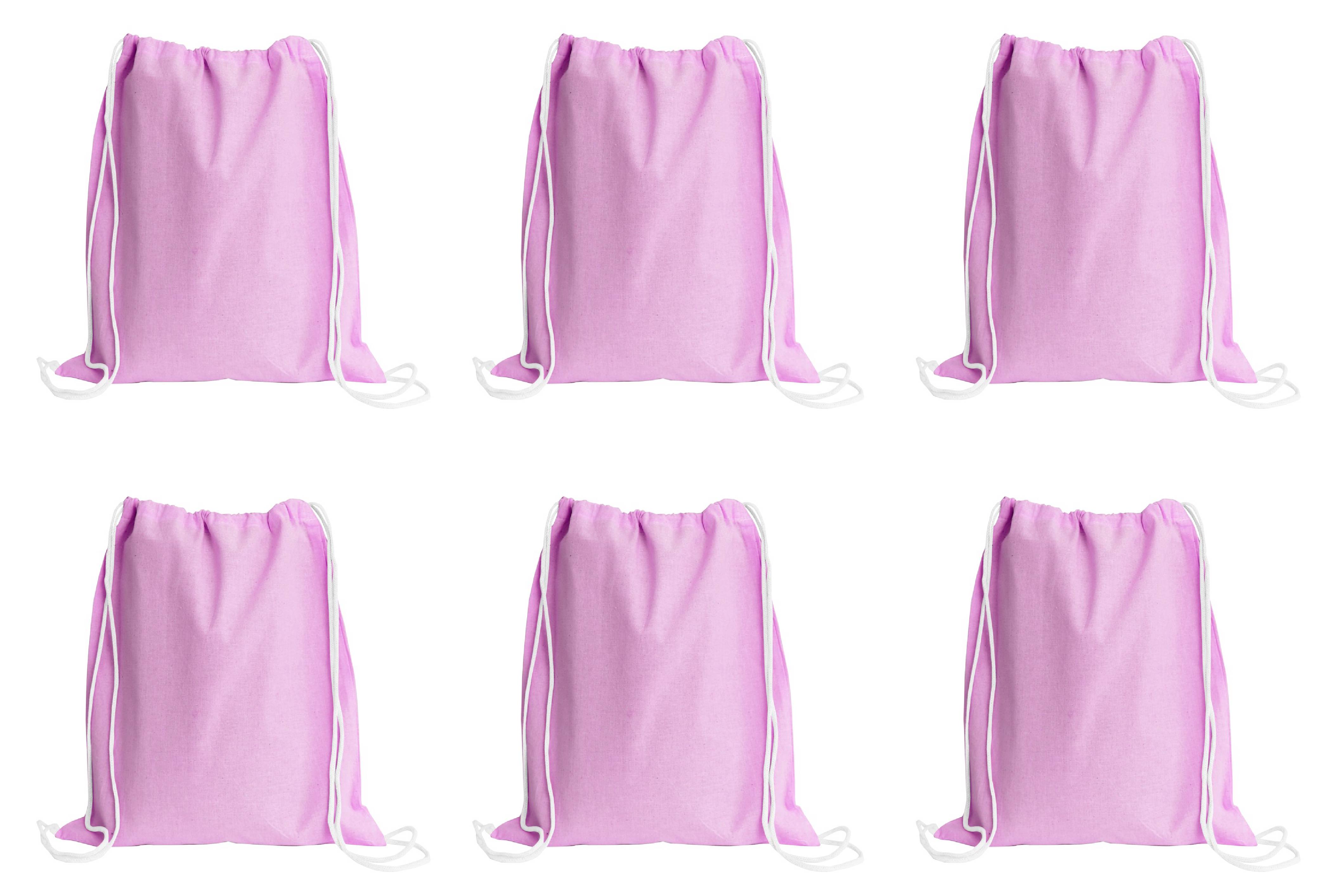 Sport Drawstring Bag, 100% Cotton, Light Pink Color