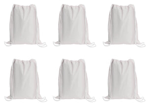 Sport Drawstring Bag, 100% Cotton, White Color