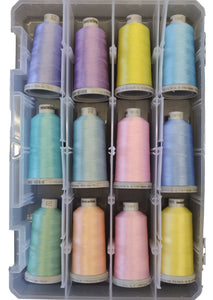Pastel Colors:  1,100-yards Mini Snap Cones, Polyneon #40, Machine Embroidery Thread Collection,  12 units/pack by MADEIRA