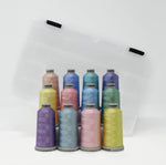 Load image into Gallery viewer, Pastel Colors:  1,100-yards Mini Snap Cones, Polyneon #40, Machine Embroidery Thread Collection,  12 units/pack by MADEIRA
