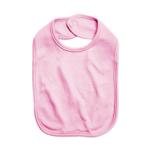 Embroidery Baby Bib with Velcro Closure,  100% Cotton, 2 Ply, (Pink)