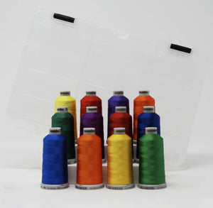 Basic Primary Colors: 1,100-yards Mini Snap Cones, Polyneon #40, Machine Embroidery Thread Collection,  12 units/pack by MADEIRA