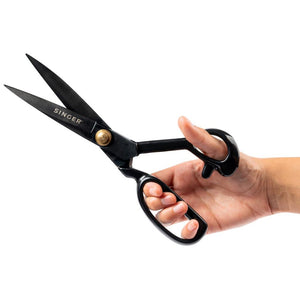 Premax Tailor Shears - 6" Carbon Steel Scissors, Black Handles, Made In Italy