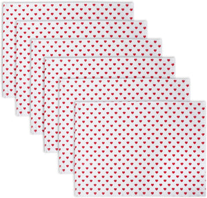 Red Hearts Placemats,  Set of 6