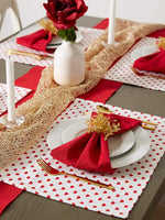 Load image into Gallery viewer, Red Hearts Placemats,  Set of 6
