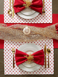 Red Hearts Placemats,  Set of 6