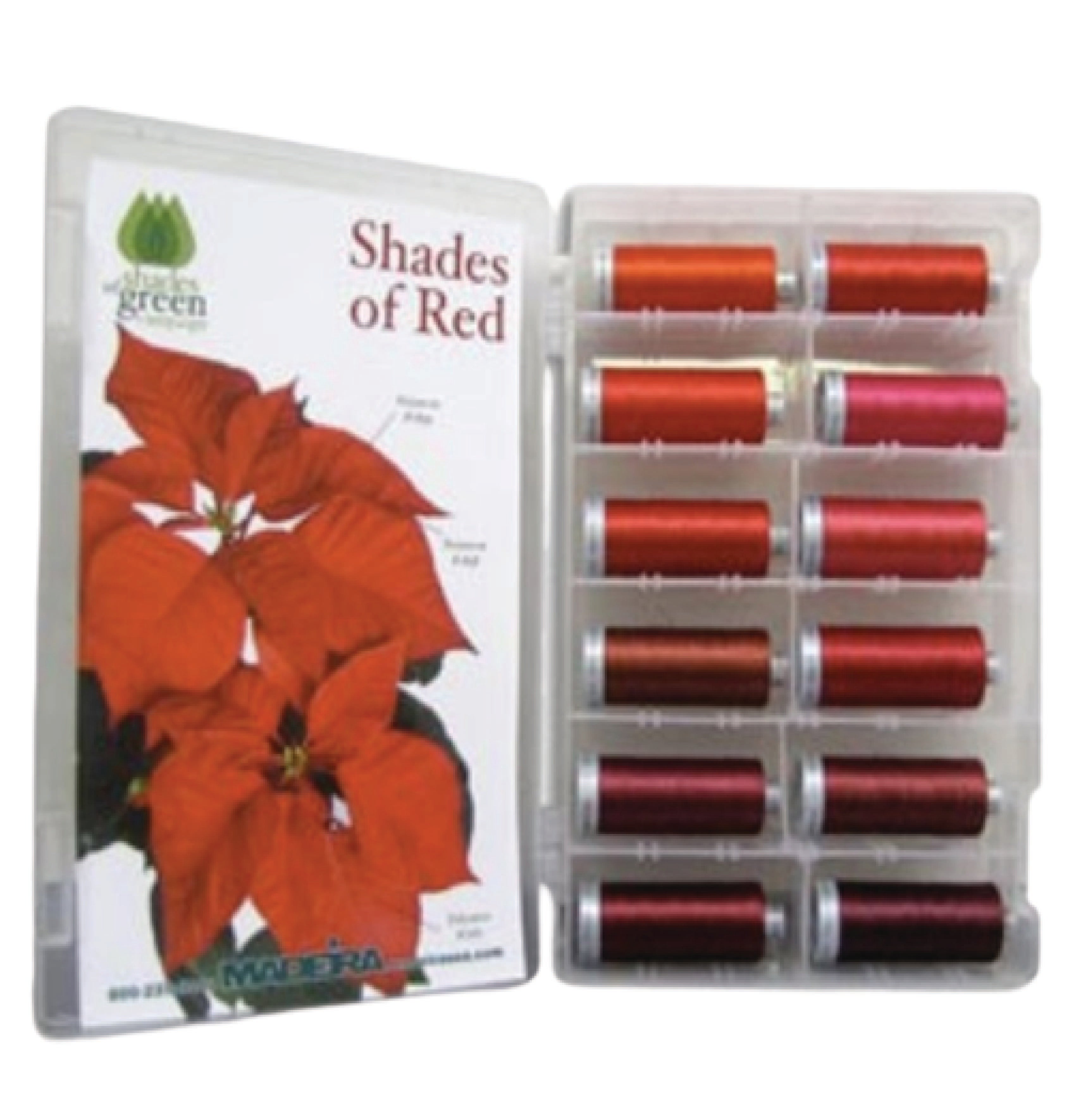 Red Shade Colors: 1,100-yards Mini Snap Cones, Polyneon #40, Machine Embroidery Thread Collection,  12 units/pack by MADEIRA