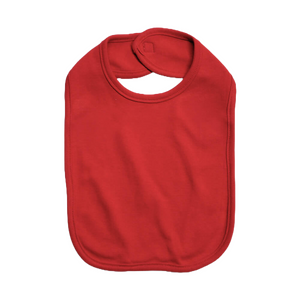 Embroidery Baby Bib with Velcro Closure,  100% Cotton, 2 Ply, (Red)