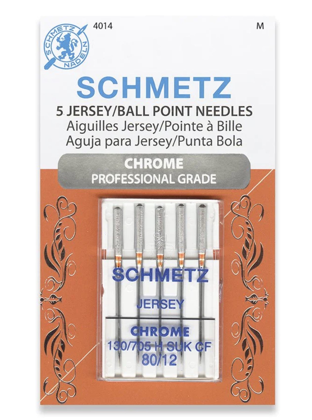 Home Sewing Machine (Jersey Ball Point Chrome Professional Grade) Needles (130/705 H SUK CF.),  Various by SCHMETZ