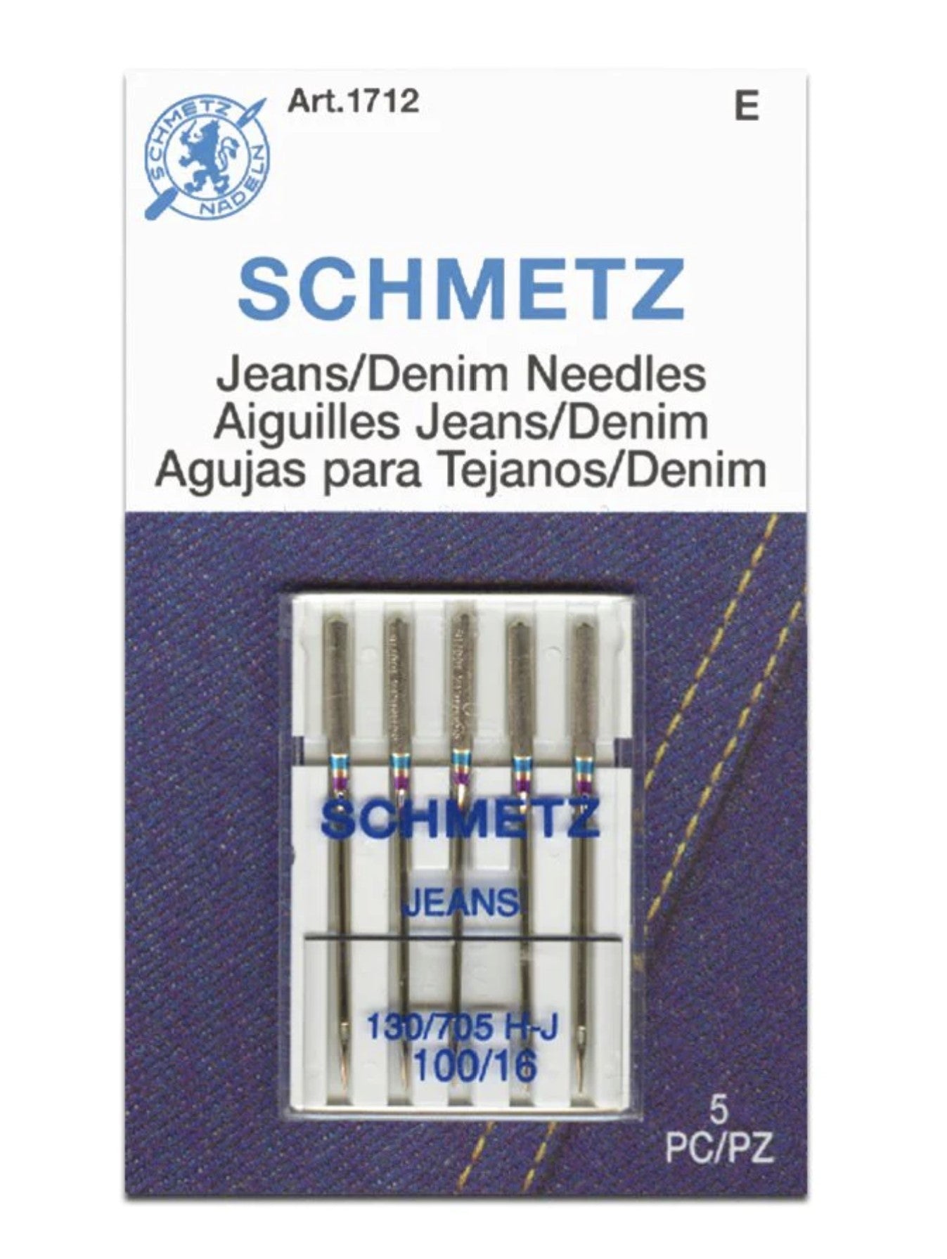 Home Sewing Machine (Jeans & Denim) Needles - (130/705 H),  Various by SCHMETZ