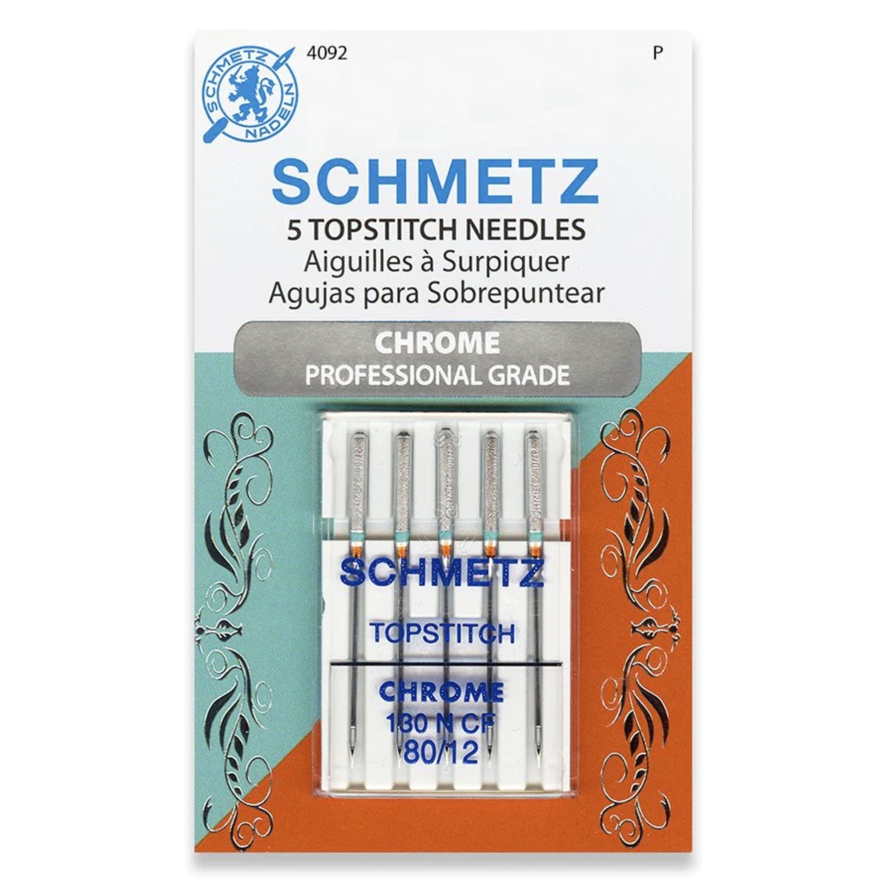 Home Sewing Machine (Topstitch Chrome Professional Grade) Needles (130 N CF),  Various by SCHMETZ
