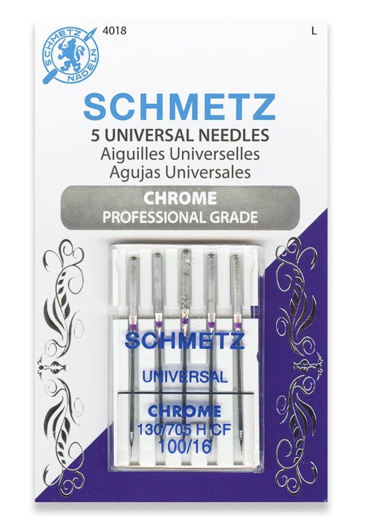 Home Sewing Machine Universal Chrome Professional Grade Needles (130/705 H CF)   Various by SCHMETZ