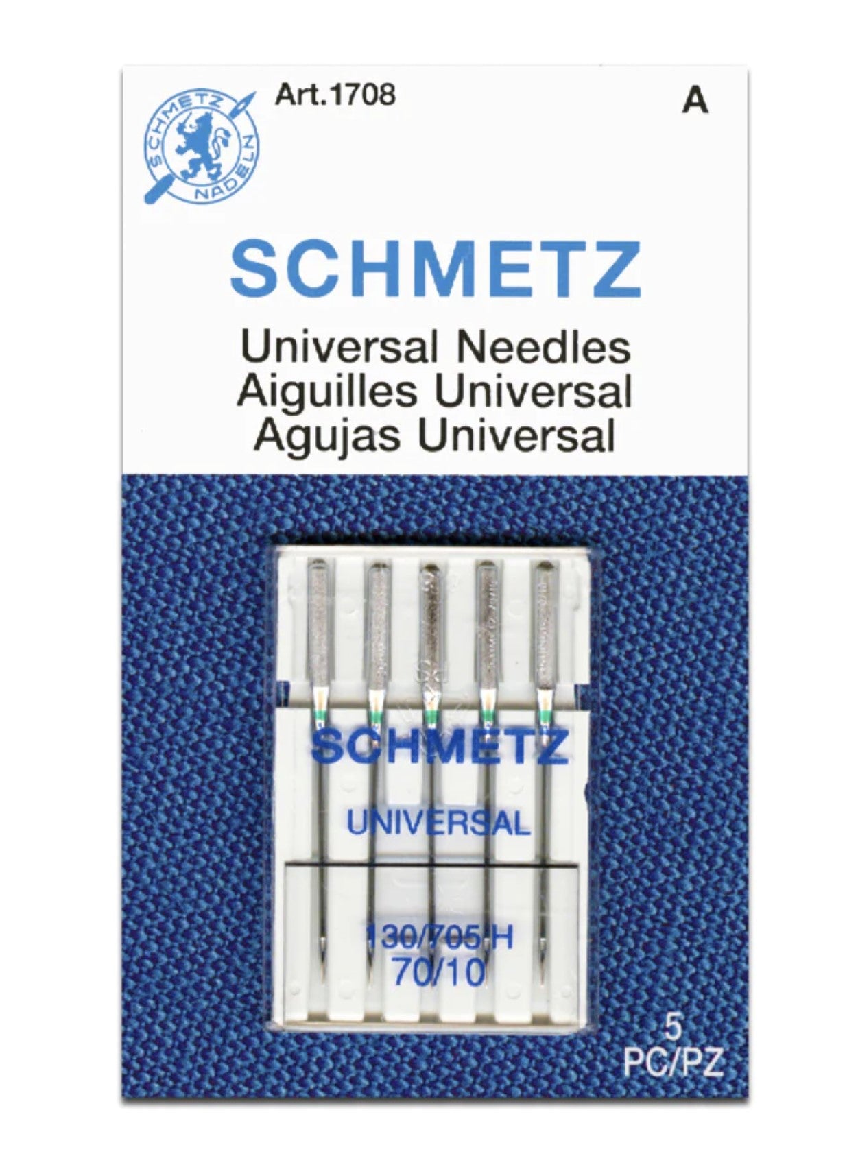 Schmetz Universal Machine Needles - Size 10 - 15x1, 130/705 H - 5/Pack