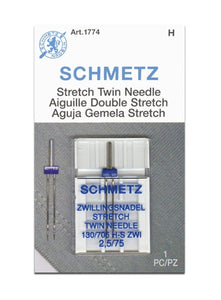 Home Sewing Machine (Stretch Twin) Needles (130/705 H-S ZWI),  Various by SCHMETZ