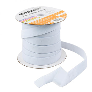 White Polyester Knit Elastic, 3/4in - Ref. 1PSS66WHTE --  by Stretchrite®
