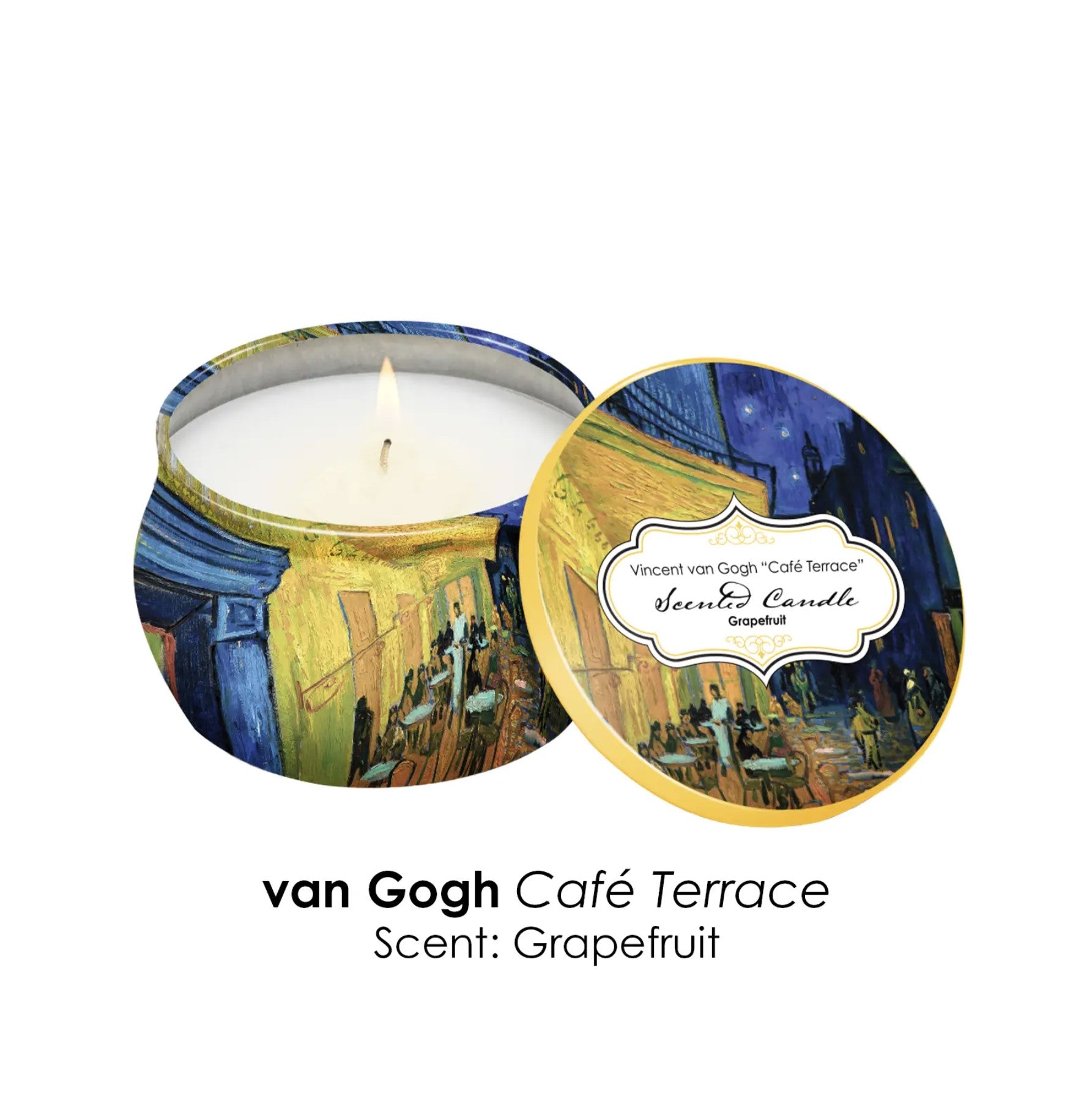 Scented Candle Collection (Set of 4),     "Starry Night" by Vincent Van Gogh