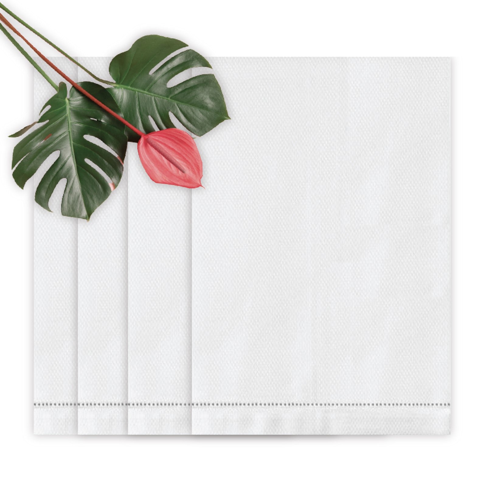 Guest Towel Pique Hemstitch, White Color