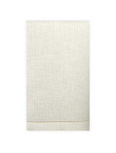 Guest Towel Classic Hemstitch, White / Ecru Color