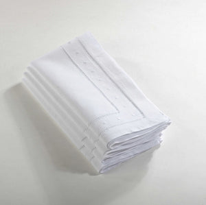 White Color Dinner Napkins (21" x 21") with Classic Swiss Dots