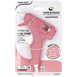 Mini Size High Temp Glue Gun, 10 Watt (Ref. GM-160ROS), Rose Colored Essentials Series by Surebonder®