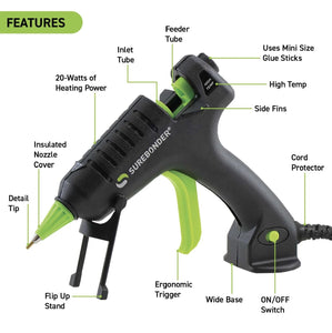 Mini Fine Detail Tip - High Temp Hot Glue Gun, 20 Watt (Ref. H-195F), Specialty Series by Surebonder®