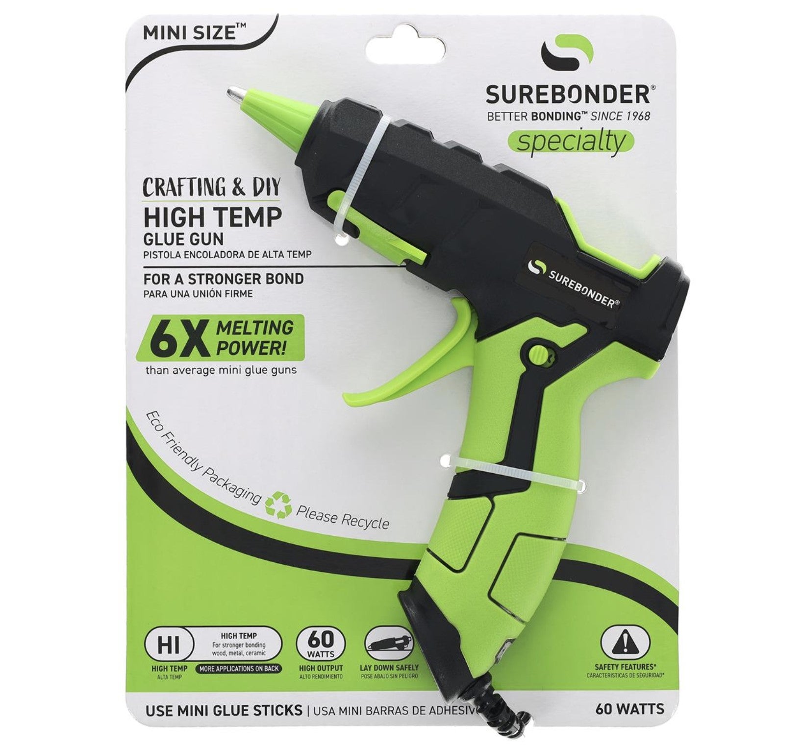 Mini Size High Temp Hot Glue Gun, 60 Watt (Ref. H-127F), Specialty Series by Surebonder®