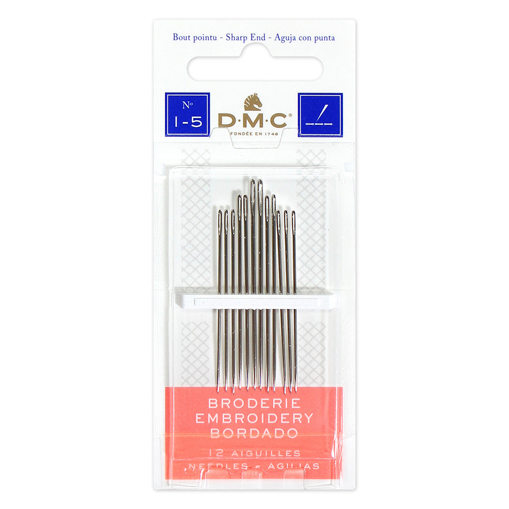 Embroidery Needles, Sharp End, (Sizes 1-5) by DMC®