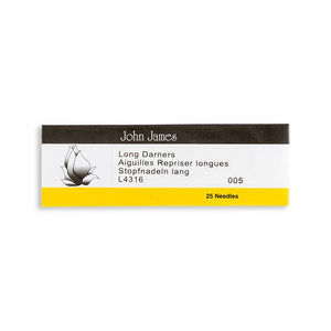 Long Darners Hand Sewing Needles, 25/pack, Various Sizes by John James®