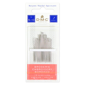 Embroidery Needles, Sharp End, (Sizes: 5-10) by DMC®