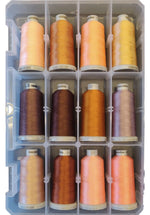 Load image into Gallery viewer, Skin-Flesh Tone Colors: 1,100-yards Mini Snap Cones, Polyneon #40, Machine Embroidery Thread Collection,  12 units/pack by MADEIRA
