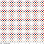 Load image into Gallery viewer, Small Dots Boy - Colored Polka Dots - White Background Fabric, 100% Cotton, Ref. C350-02 BOY, Small Dot Collection by Riley Blake Designs®
