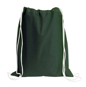 Sport Drawstring Bag, 100% Cotton, Forest Green Color