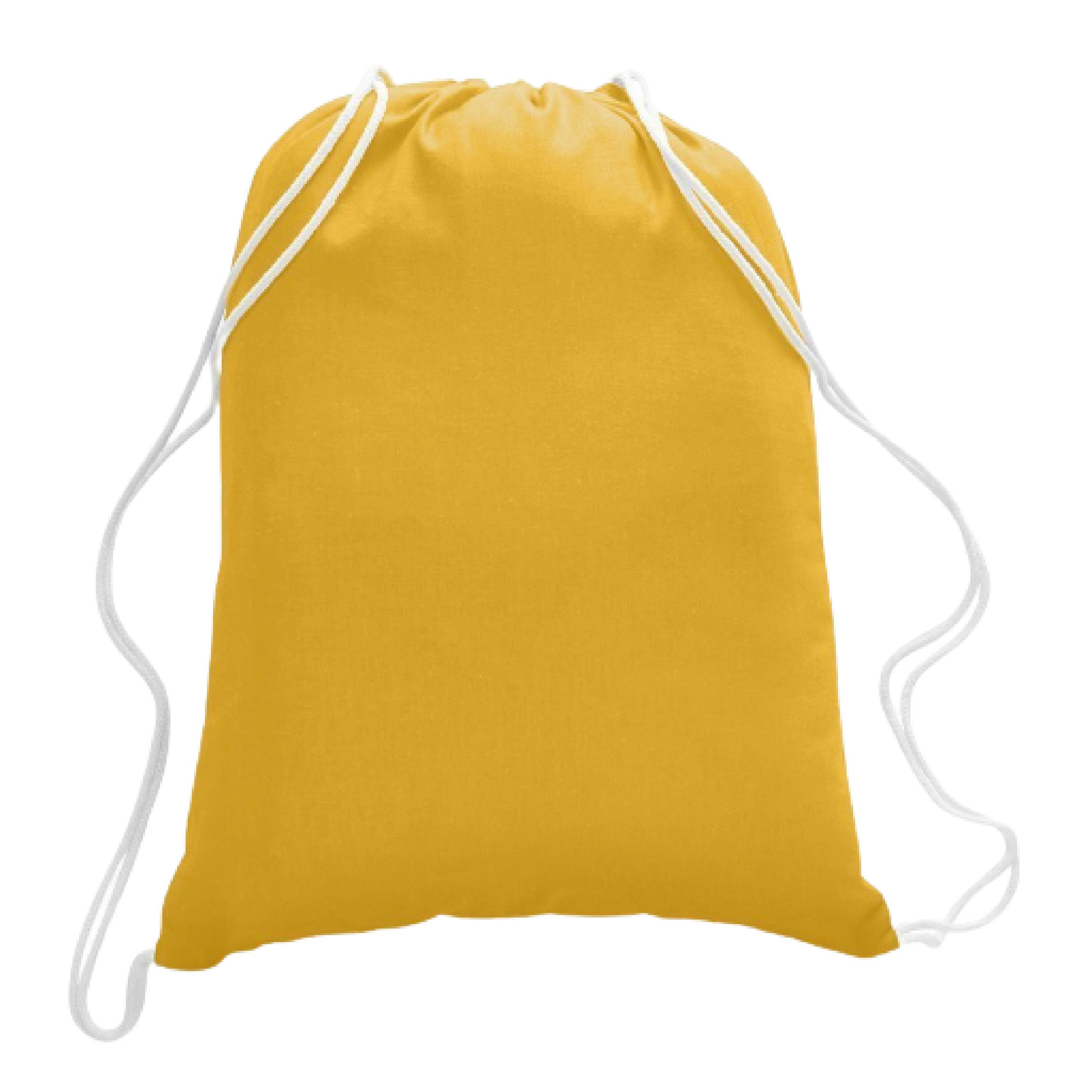 Sport Drawstring Bag, 100% Cotton, Gold Color