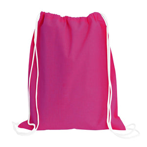 Sport Drawstring Bag, 100% Cotton, Hot Pink Color