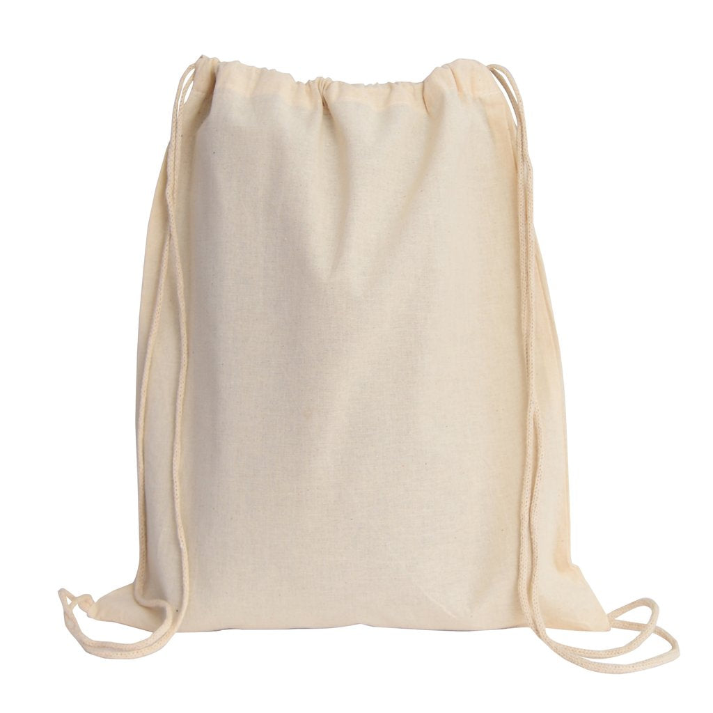 Sport Drawstring Bag, 100% Cotton, Natural Color