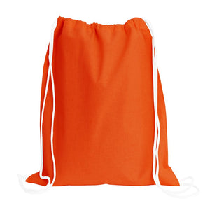 Sport Drawstring Bag, 100% Cotton, Orange Color