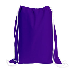 Sport Drawstring Bag, 100% Cotton, Purple Color