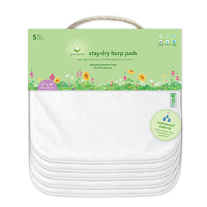 Embroidery Blanks, Stay - Dry Burp pads (5 pack), White Color by Green Sprouts