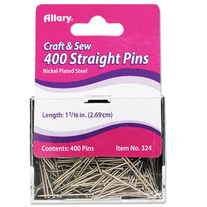 Straight Pins, Length 1-1/16″ (2.69 cm), Pack of 400 by Allary