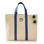 Load image into Gallery viewer, Straw Summer Tote  (Navy)
