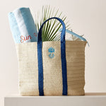 Load image into Gallery viewer, Straw Summer Tote  (Navy)
